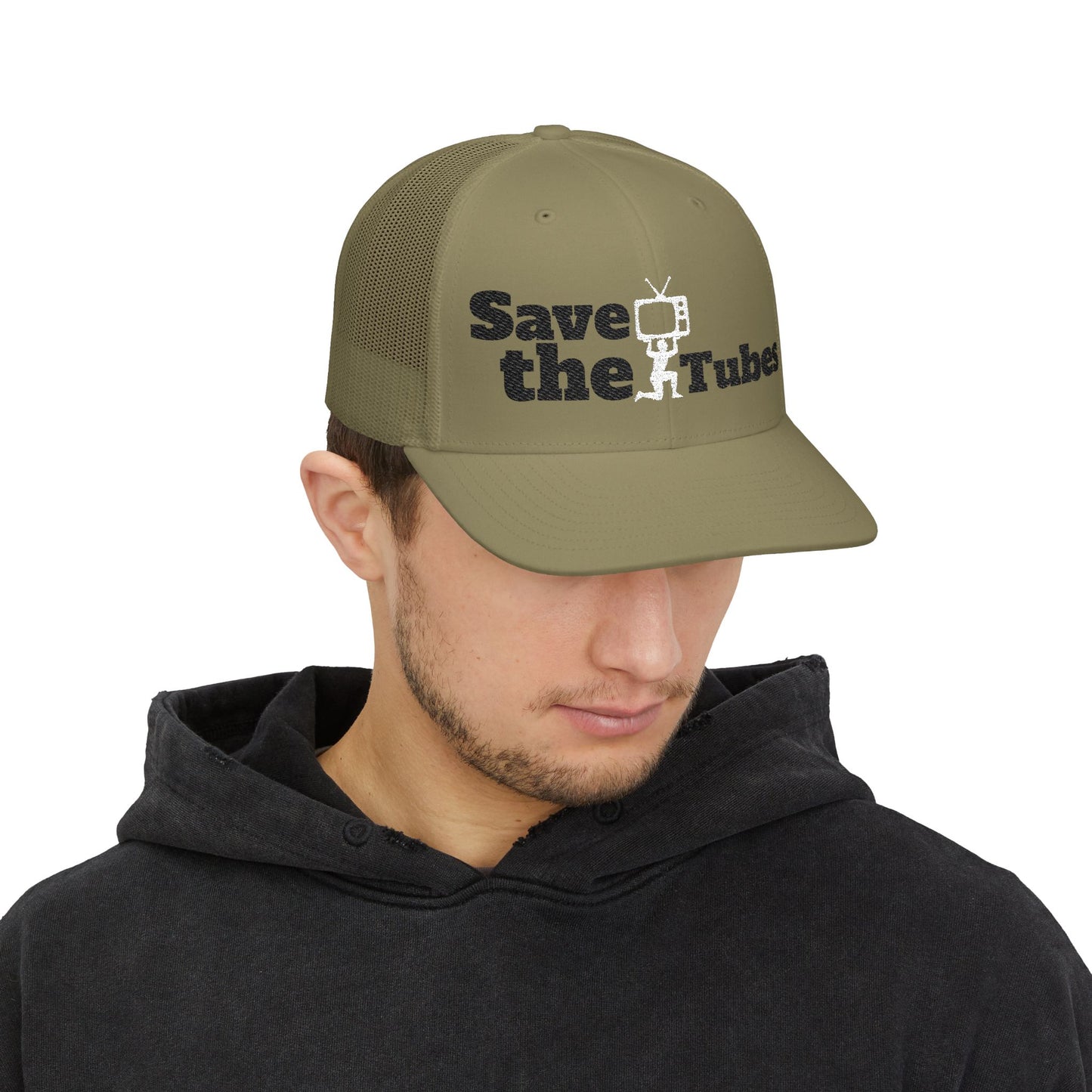 "Save the Tubes" Embroidered Snapback Trucker Cap