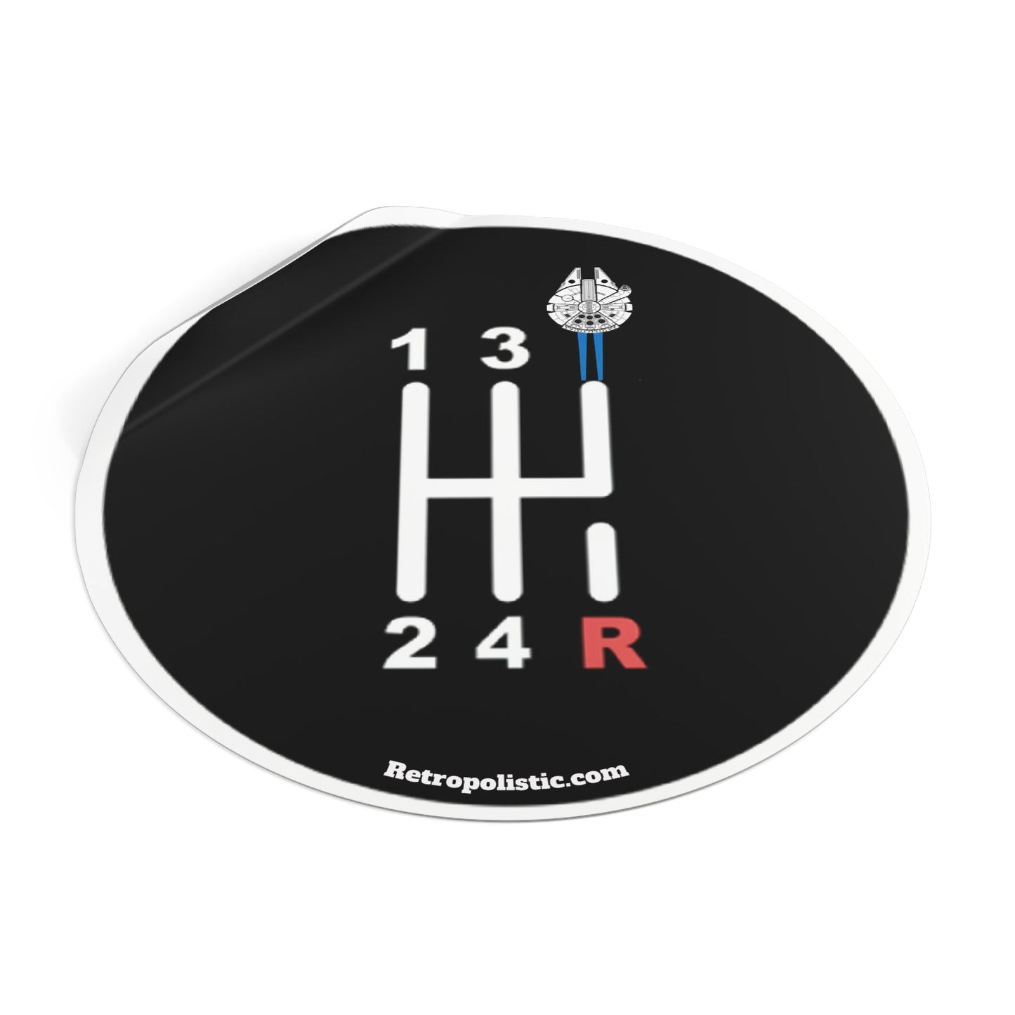 Manual Gear Shift Sticker — Millennium Falcon Shift Knob Design (Round Vinyl)