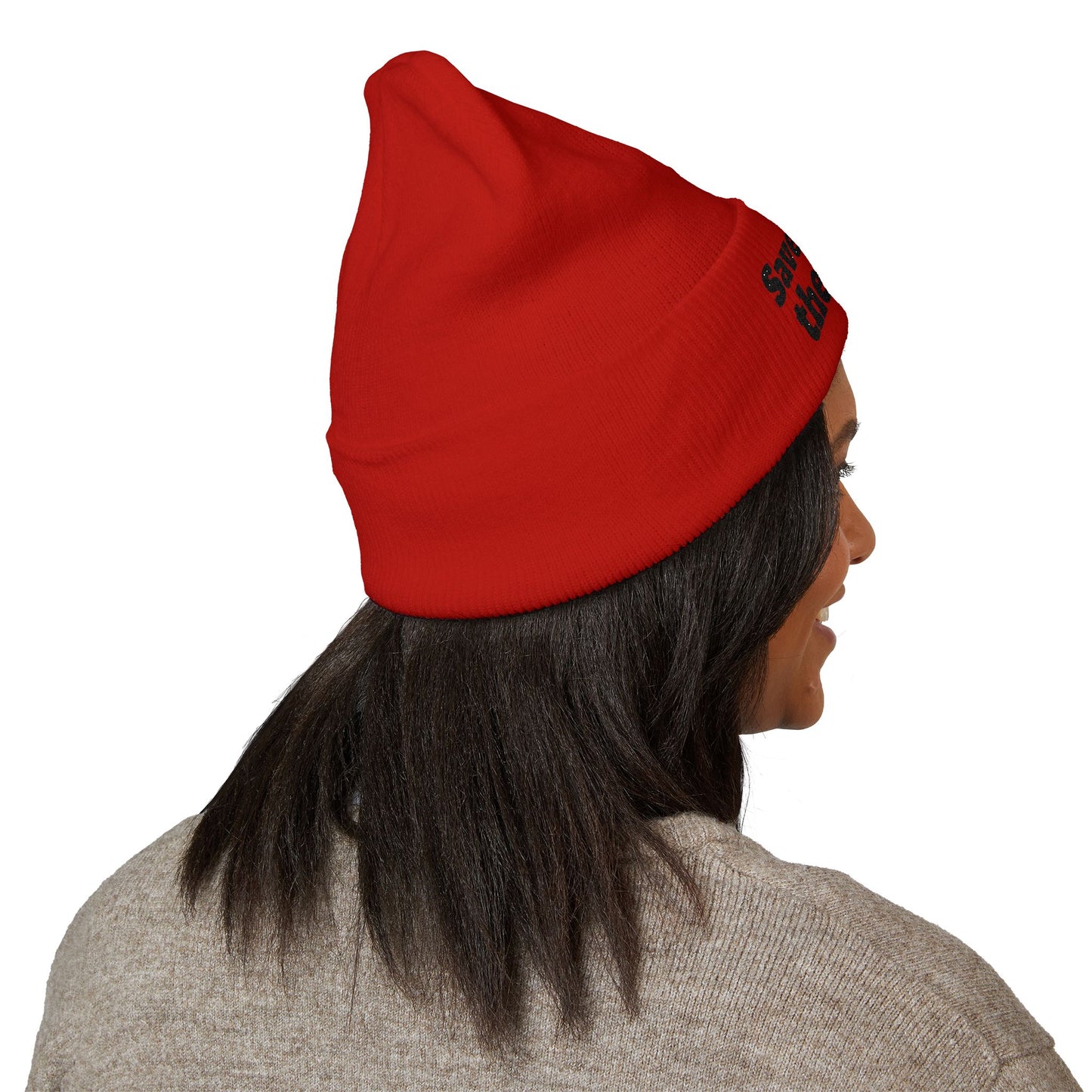 Save the Tubes beanie | Embroidered cuffed hat