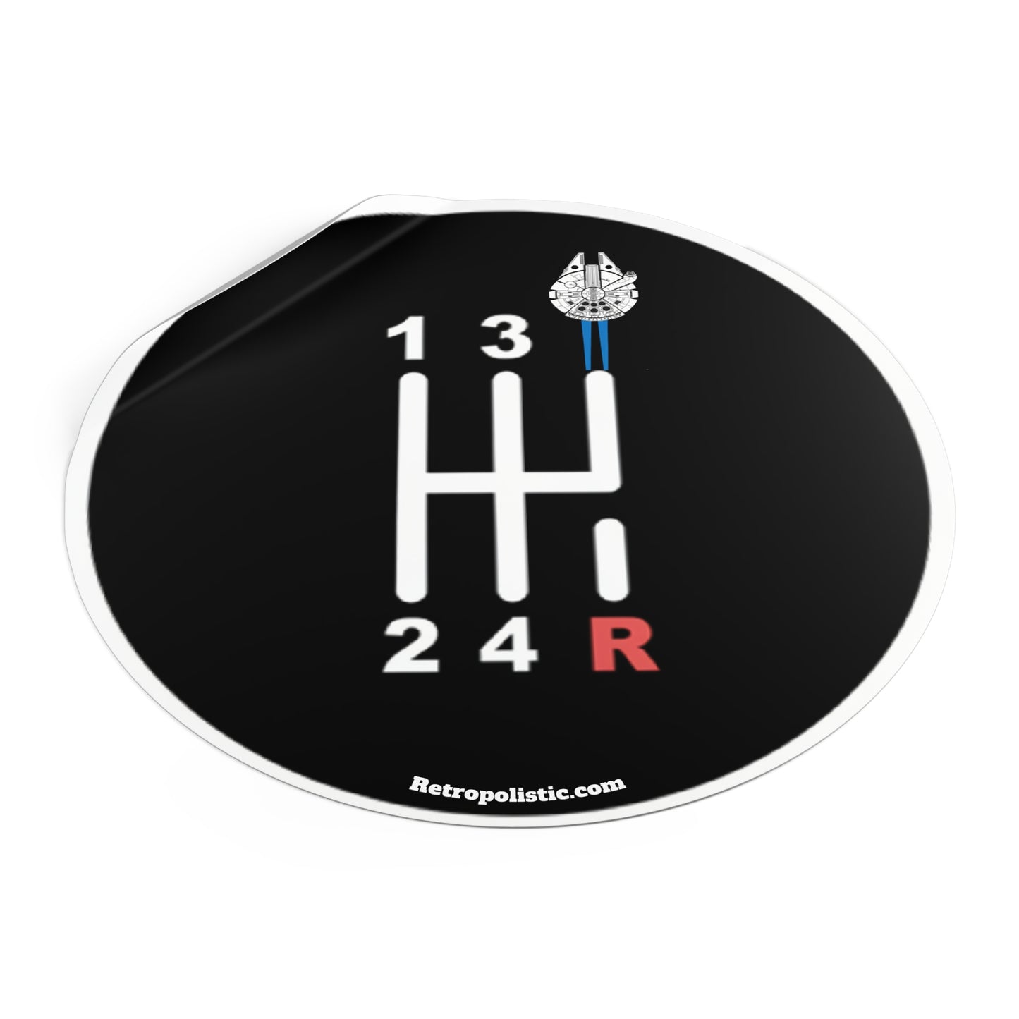 Manual Gear Shift Sticker — Millennium Falcon Shift Knob Design (Round Vinyl)