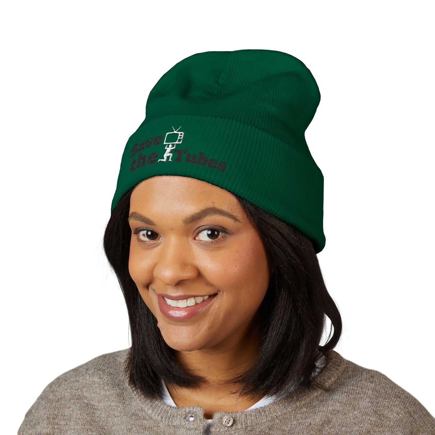 Save the Tubes beanie | Embroidered cuffed hat