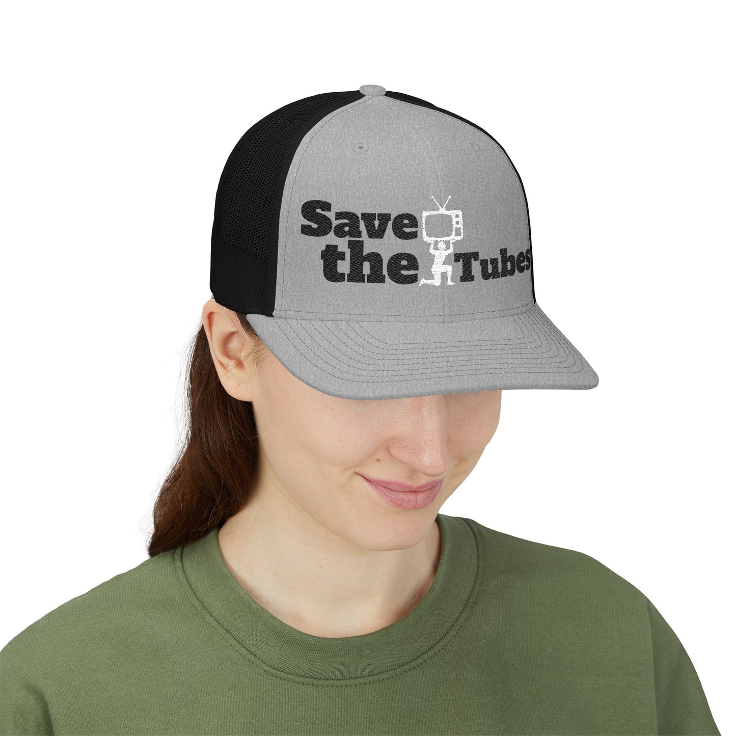 "Save the Tubes" Embroidered Snapback Trucker Cap