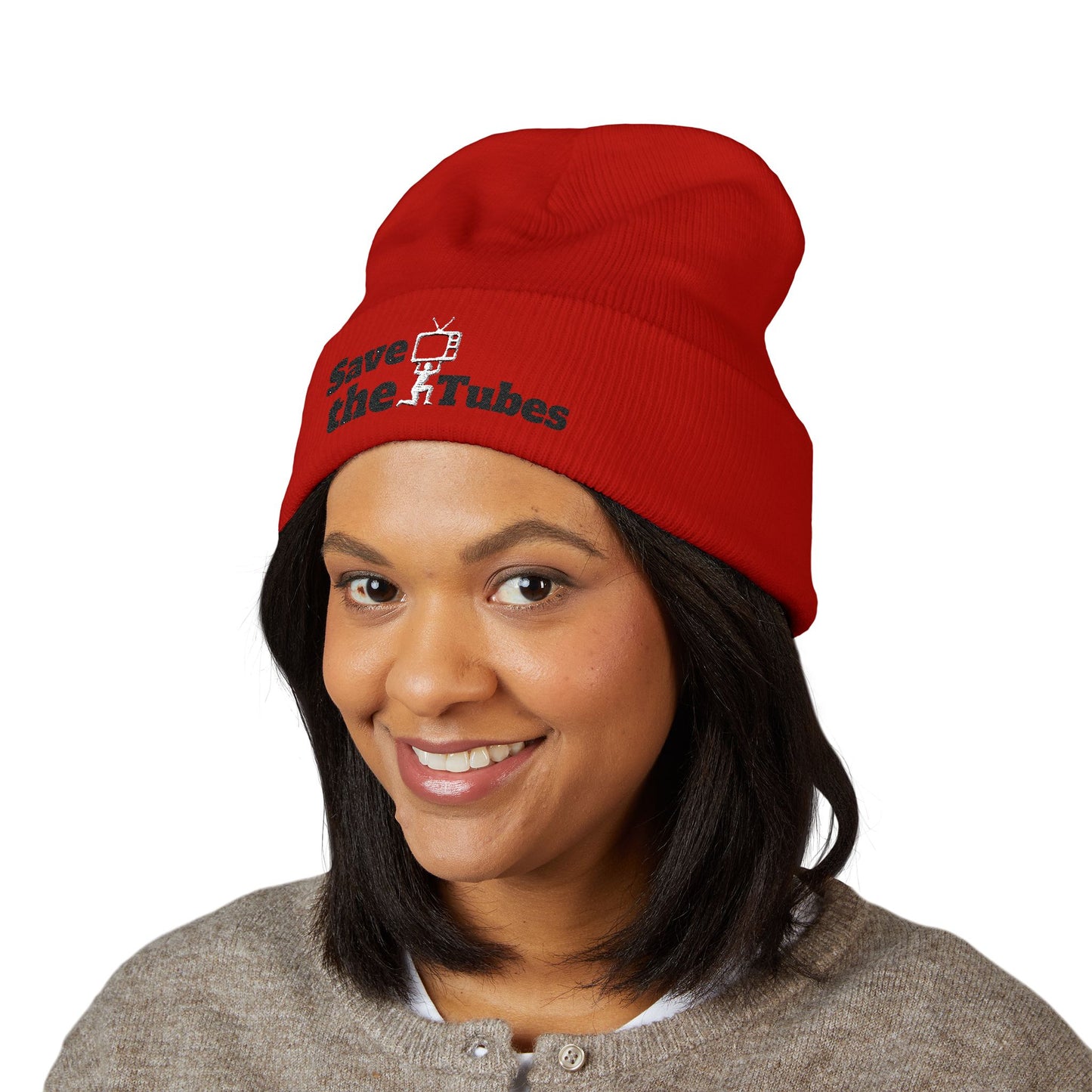 Save the Tubes beanie | Embroidered cuffed hat