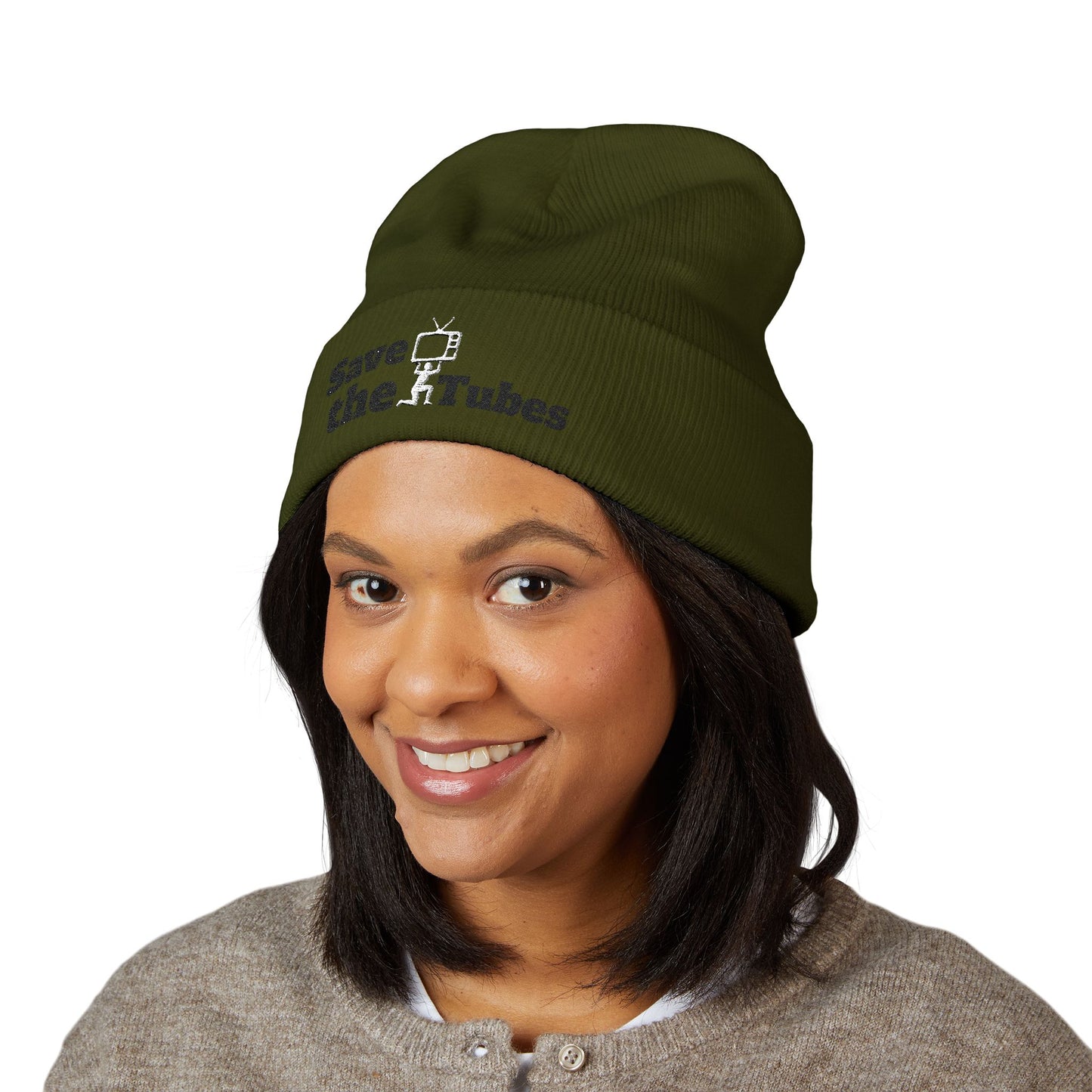 Save the Tubes beanie | Embroidered cuffed hat