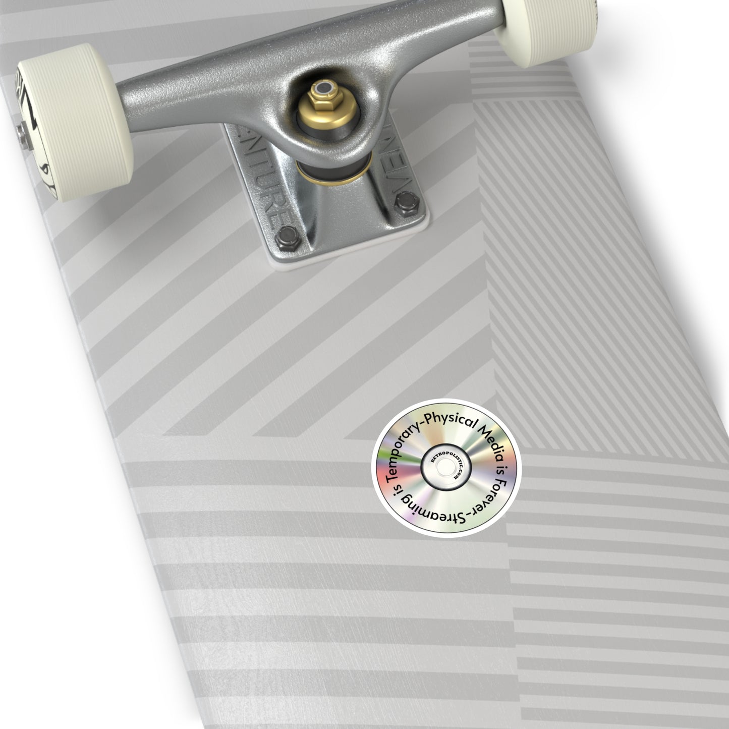 CD Holographic Round Sticker — “Streaming is Temporary — Physical Media is Forever”