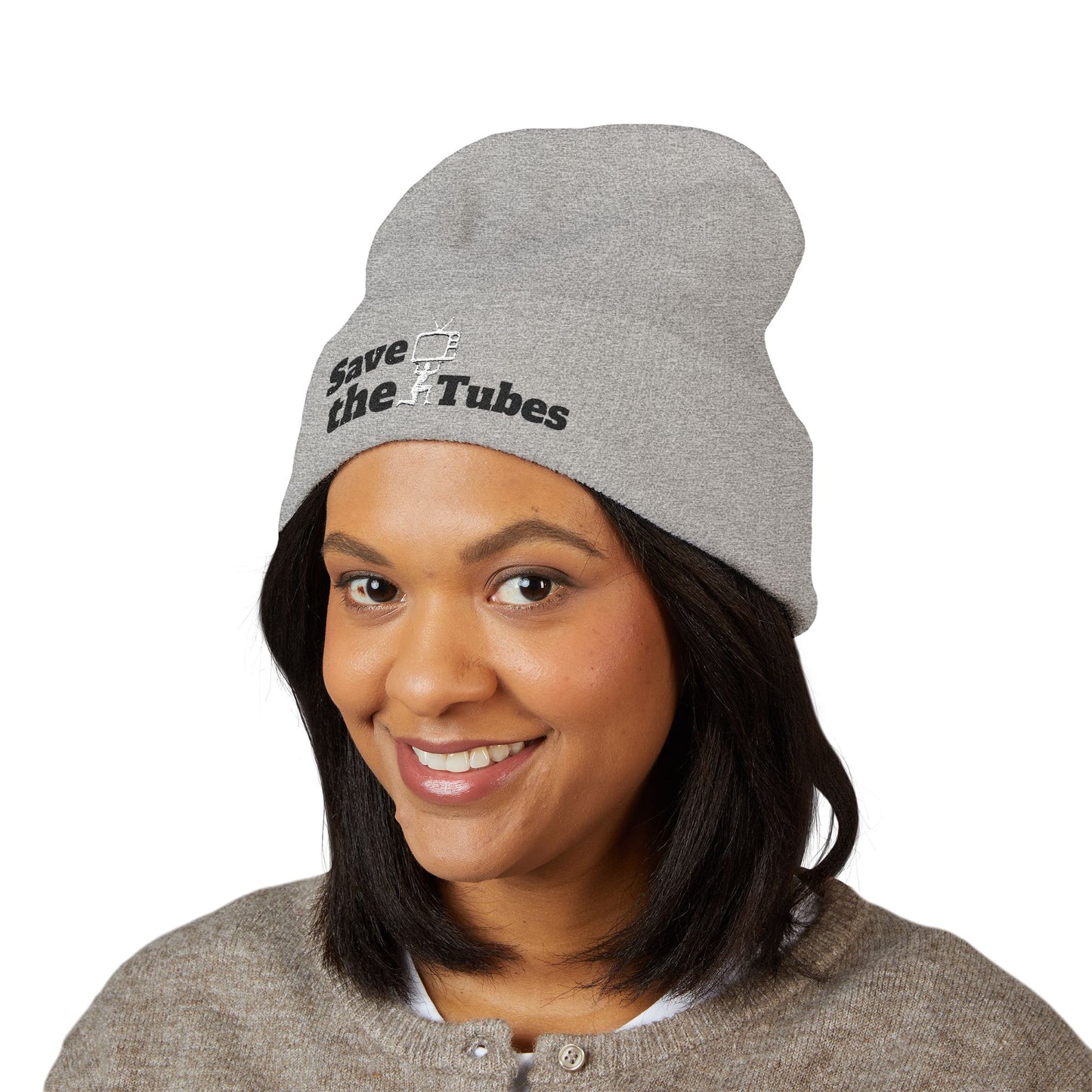 Save the Tubes beanie | Embroidered cuffed hat