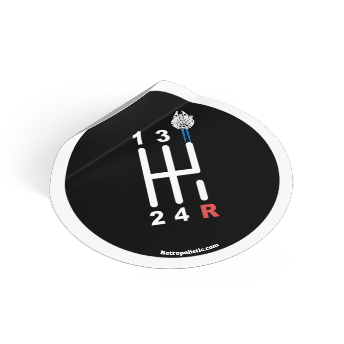 Manual Gear Shift Sticker — Millennium Falcon Shift Knob Design (Round Vinyl)
