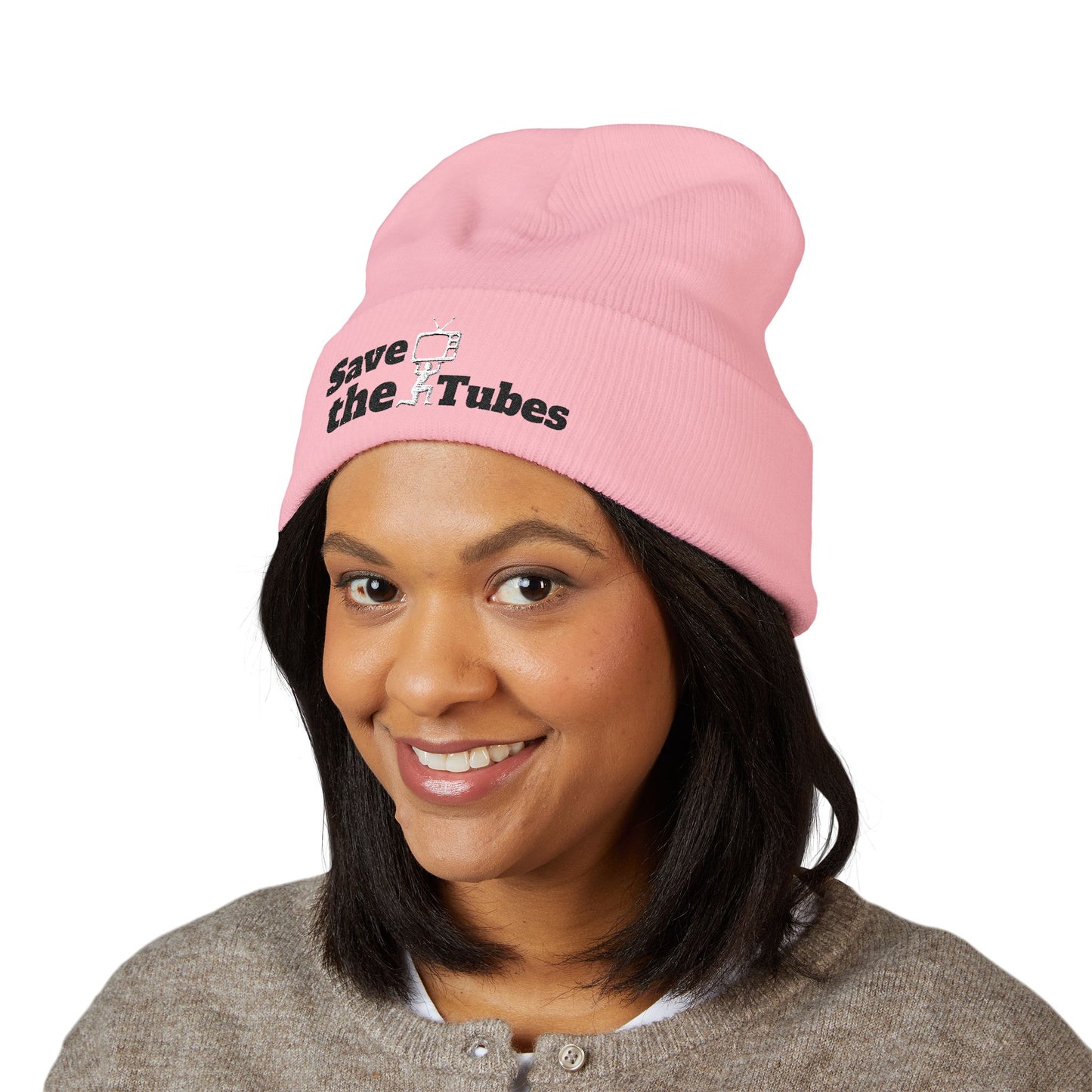 Save the Tubes beanie | Embroidered cuffed hat
