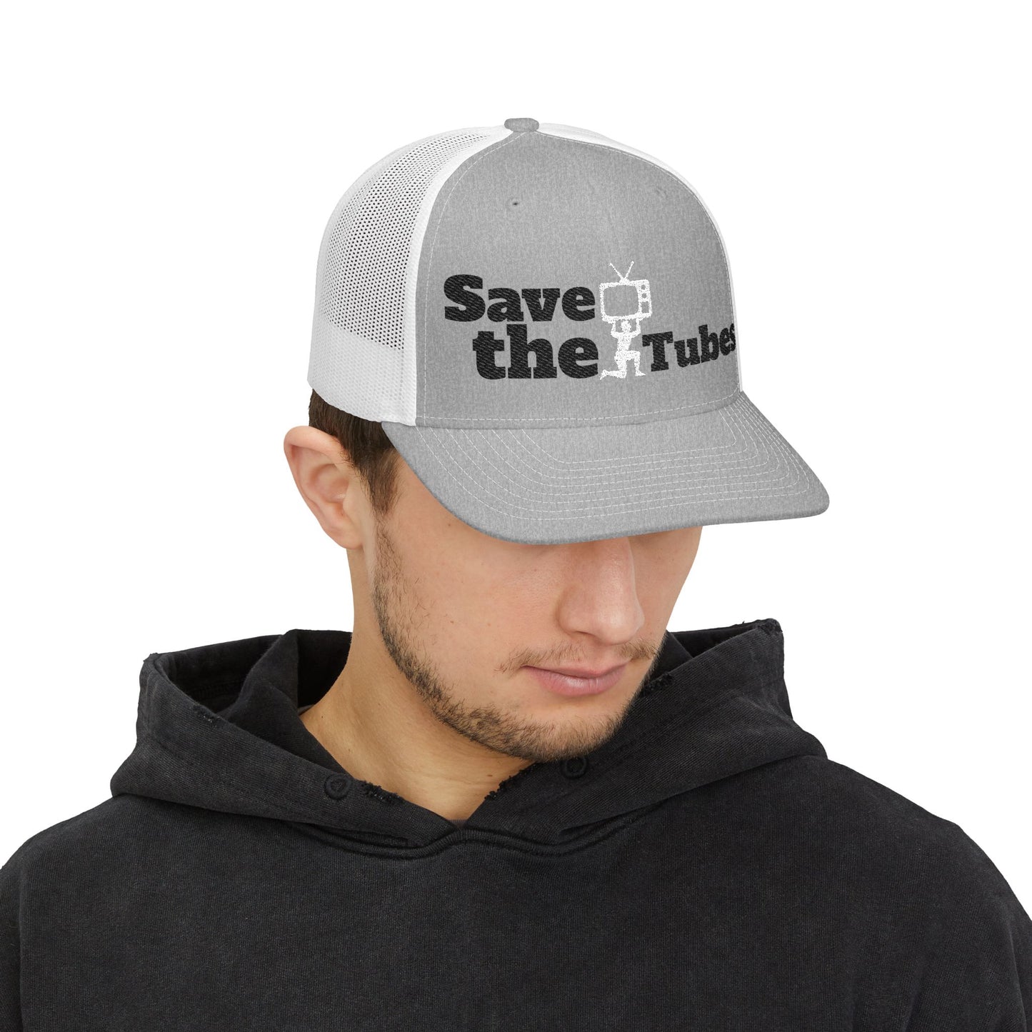 "Save the Tubes" Embroidered Snapback Trucker Cap