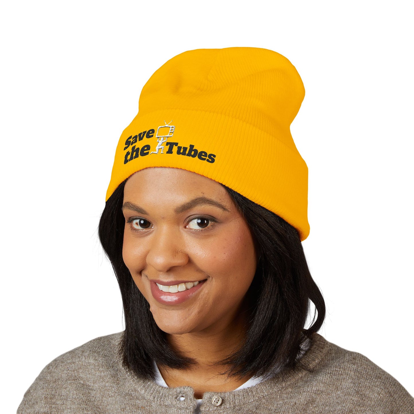 Save the Tubes beanie | Embroidered cuffed hat